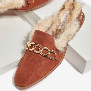 ShoeDazzle Bechara Embellished Flat mule-style loafers New in Box